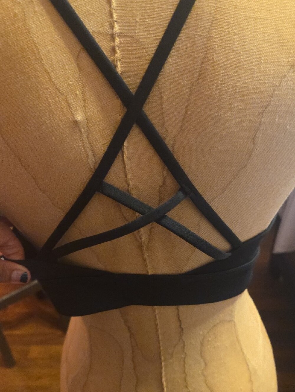 Nike Black Sports Bra with Vertical Rainbow Stripe - Picture 2 of 3